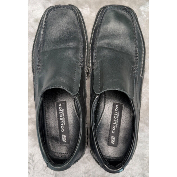 Skechers Collection Black Leather Slip On Square Toe Loafers Mens Size 8.5 Y2K main image 5